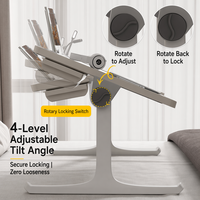 Bureau de lit pliable à angle réglable pour ordinateur portable, support portable avec tiroir pour la maison, le bureau, le jeu, le travail et les études