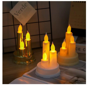 <span class=keywords><strong>Bougie</strong></span> pilier LED scintillante à 3 têtes, sans flamme, en <span class=keywords><strong>fausse</strong></span> <span class=keywords><strong>cire</strong></span>, pour la décoration de table de Noël et de mariage - Product Image 5