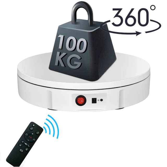 Heavy Duty 100kg Load Electric Rotating Display Stand 360 Degree Turntable Jewelry for Photography Video Shooting Props