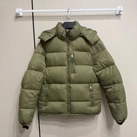 Manteau d'hiver personnalisé pour hommes veste surdimensionnée en duvet de canard brodé plume logo décontracté grande taille fermeture à glissière toile tissu