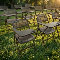 Chaises de bureau pliantes ergonomiques et confortables en plastique, métal et acier avec tablette d'écriture intégrée pour étudiants et adultes – Vente en gros