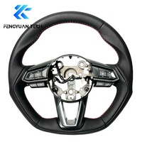 Volant en cuir et fibre de carbone à fond plat forgé sur mesure pour Mazda 3 6 CX3 CX5 CX4 CX8 CX9 MX5 CX-5 MX-5 2010 2015 2018