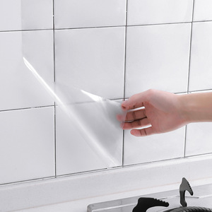 Autocollants muraux transparents anti-graisse pour crédence de cuisine, auto-adhésifs, imperméables, en matériau PET, rouleau de 60 cm - Product Image 1