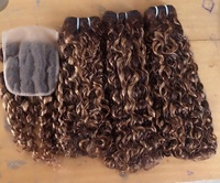 Extensiones de cabello humano virgen Funmi one donor, venta al por mayor, 13A Ddrawn Pixie cURL