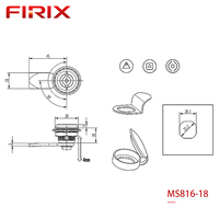 Loquet de compression en acier inoxydable FIRIX MS816-18 |   Loquet à came robuste, étanche, antivol, à clé, poli, pour usage médical
