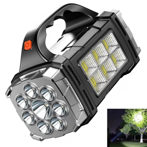 Lampe torche LED haute puissance avec corps en ABS, étanche IP67, alimentée par énergie solaire, rechargeable, lampe de travail pour l'extérieur - Product Image 2