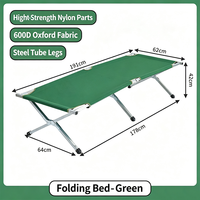 Lit de camping pliable 190*65*42cm, design moderne, portable, haute qualité, multi-couleurs, prix bas, vente en gros, très demandé