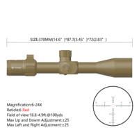 TYPHON 6-24x50IR FFP LPVO Premier plan focal 30mm Tube de visée avec arrêt zéro avec anneau de portée