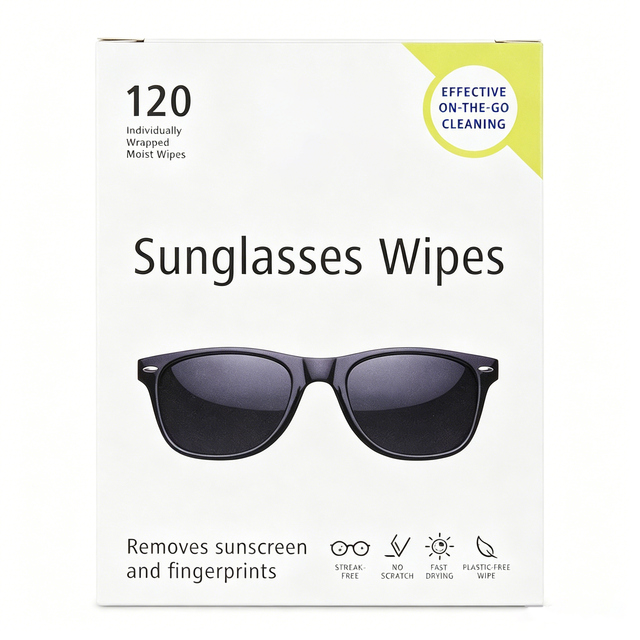 Custom Zeiss Style Pre-moisturizing Extra Soft Individually Wrapped Paper Material Sunglasses & Eyeglass Cleaning Wipes
