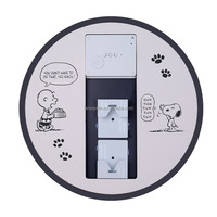 Horloge murale ronde LED au design moderne de dessin animé avec bande lumineuse étanche pour miroir de salle de bain
