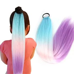 Color Ombre Synthetic Ponytail Hair Bulk Braiding Mixled Tinsel Glitter 24Inch 100G Braids Hair Extensions