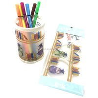 Nouveau design personnalisé détachable pp plastique bricolage porte-crayon/pot à brosse/conteneur de stylo