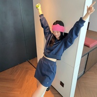 Nouvel ensemble jupe et sweat à capuche style Al pour femme, collection automne, transfrontalier, sportif, taille haute, au-dessus du genou, décontracté, coupe trapèze, qui flattere la silhouette