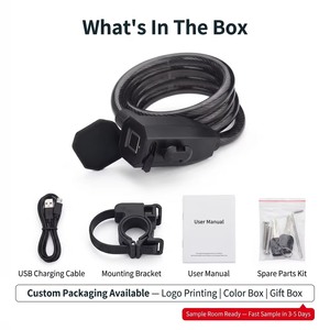 Candado para Bicicleta con Huella Dactilar a Prueba de Agua IP65, Candado Inteligente Antirrobo con Cable y Control por Aplicación Bluetooth para Bicicletas de Montaña y Carretera - Product Image 3