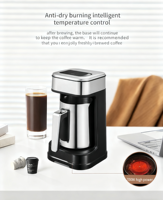 Leazo Nouvelle Arrivée Cafetière Électrique Turque en Acier Inoxydable 304, Machine à Café Intelligente avec Protection Anti-chauffe à Sec