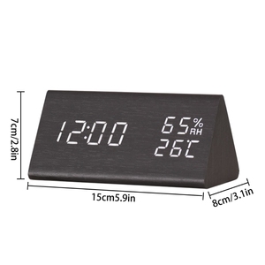 Triangular <strong>Digital</strong> Alarm <strong>Clock</strong> for Bedroom <strong>with</strong> LED Time Display 3 Alarm Setting Humidity <strong>Temperature</strong> <strong>Desktop</strong> <strong>Digital</strong> - Product Image 6