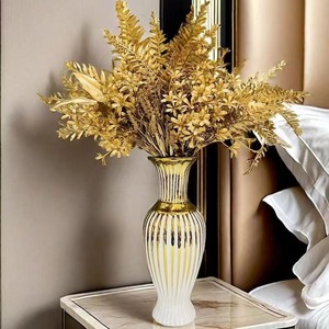 Vaso moderno da tavolo in ceramica oro vaso di fiori di lusso e vasetto regalo per la casa soggiorno tavolo da pranzo arredamento mobili Desktop - Product Image 5