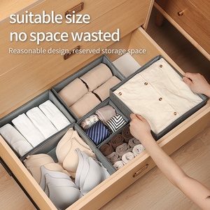 Faltbares Schubladen-<span class=keywords><strong>Organizer</strong></span>-Set für Unterwäsche - Stapelbare Stoff-Aufbewahrungsboxen für Kleidung, Unterwäsche, Kommoden-Trennwände, Schlafzimmer, Kleiderschrank - Product Image 6