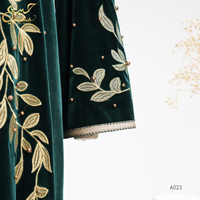 Robes caftan de luxe à col en V Dubai Ethnique Vintage Broderie Jalabiya Abaya Dubai Ramadan Caftan Robes de soirée longues avec ceinture