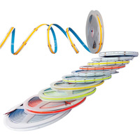 Lampu Strip LED COB Slim Fleksibel 5mm 8mm Kepadatan Tinggi Garansi 2 Tahun DC 12V RGB Lanskap Sesuai ROHS Dapat Dipasang