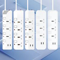 Harga pabrik plastik 3 Gang Multi soket ekstensi kabel soket dengan 3 outlet AC