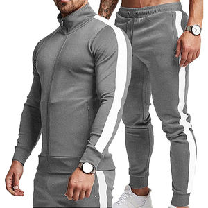 Survêtement Homme Gym Full Zip Hoodie Joggers Polaire Couleur Unie Ensemble Confortable Logo Personnalisé Ensembles de Survêtement Homme Tricoté - Product Image 6