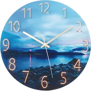 Jam dinding grosir kayu Mdf minimalis Modern baru 2024 Dekorasi jam sederhana diam bulat kustom