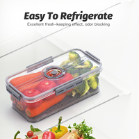 Organisateur de réfrigérateur hermétique 2026 avec affichage de la date, 4 côtés verrouillables, PET sans BPA, boîte de rangement transparente pour fruits, légumes et poissons