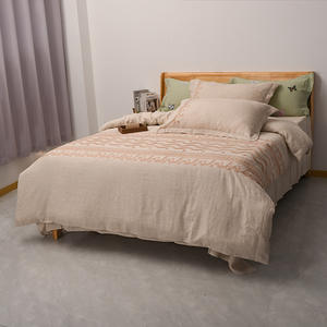 Juego de Ropa de Cama de <span class=keywords><strong>Lino</strong></span> Suave de Lujo, Funda de Edredón Personalizada, Ropa de Cama de Terciopelo, Juego de Sábanas con Bordado de Alta Costura - Product Image 2