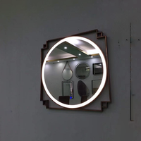 BOYIN Salle de bain Vente en gros Commode murale intelligente avec miroir de maquillage ondulé et armoire avec lumières LED Corps complet pour salle de bain et table