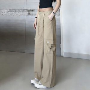 Y2K <b>Cargo</b> Overalls-Womens Low Rise <b>Straight</b> <b>Leg</b> Breathable Multi-Pockets Baggy Streetwear Denim <b>Trousers</b> - Product Image 3