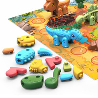 Jeu d'échecs éducatif EPT Toys 46 pièces à assembler soi-même, carte de dinosaures