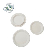 Assiettes rondes en bagasse de canne à sucre, jetables, compostables, biodégradables, écologiques pour les fêtes, la restauration et les restaurants
