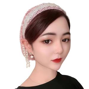 New wholesale sequin fabric knitted hat, Zhejiang Muslim women's Islamic inner cap, solid color headscarf, breathable - Product Image 1