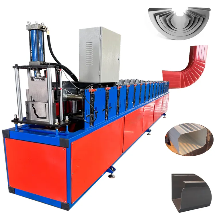 Manufacture Price PPGI Steel Roof Rain Collecting Gutter Roll Former Making Machinery Downspout Gutter Forming Machines