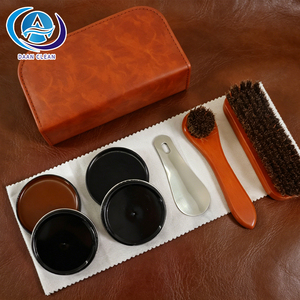 Daan Professional Rapid Shine 6pcs <strong>Shoe</strong> Care Collection with Customizable Tin <strong>Polishes</strong> and Real Horsehair Brushes - Product Image 1