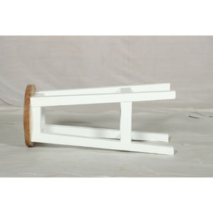 Taburete de Bar Muro Blanco y de Madera Natural con Asiento Rústico y Diseño de Estructura Resistente - Product Image 2