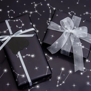 Eco-Friendly Recyclable Star Constellation Pattern Gift <b>Wrapping</b> <b>Paper</b> Roll Single Sided Coated Art <b>Paper</b> for Packaging Craft - Product Image 3