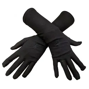 Muslims Arab Black Glove For Women Sun Proof Arm Cover Embroidery Long Arm Sleeves Full Finger Arabian Hijab Hand Gloves