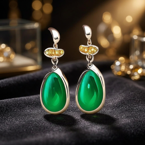 Pendientes Colgantes de Plata de Ley 925 Bañados en Oro de 18K Más Buscados para Mujer y Niña, con Incrustaciones de Paridoto y Gemas Hidroponicas, de Moda - Product Image 3