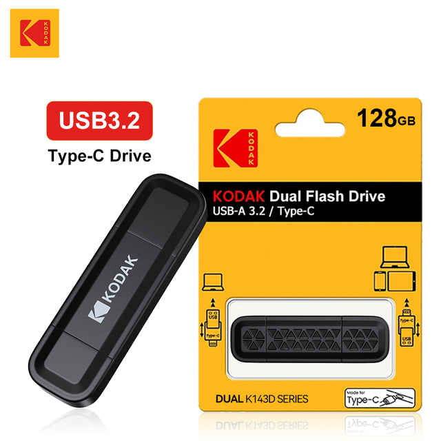 KODAK Otg Type c to Usb High Speed Pen Drive Usb Stick 256gb USB 3.2 Phone Flash Drive