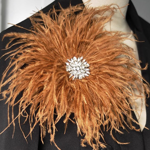 Broches Art <span class=keywords><strong>D</strong></span>éco en Strass Vente en Gros Épingles pour Femmes Vêtements Écharpe Robe Chapeau Chapeaux <span class=keywords><strong>Plume</strong></span> <span class=keywords><strong>d</strong></span>'<span class=keywords><strong>autruche</strong></span> Broche Fleur du Sein - Product Image 3