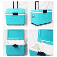 Glacière à roulettes rigide imperméable 54L avec roues pour le camping, les pique-niques, les barbecues et l'utilisation en jardin
