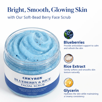 Scrub Wajah Gliserol Blueberry Pengelupasan Kulit Lembut Vitamin C Pemutih dan Melembapkan Pencerah Kualitas Kulit Pembersih