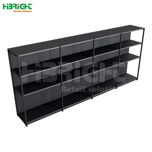 Highbright Black Curved Frame Multi-Layer Single Sided Retail Wall Gondola Shelving for Supermarkets and Retail Stores - Product Image 2
