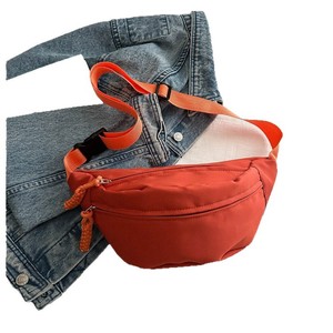 Nylon Waist Bag Orange Water Resistant Zipper Closure Single Strap Commuting Going Out Everyday Use - Product Image 5
