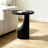 Table console décorative en bois rond de style nordique en noyer, table d'appoint moderne pour salon, table basse d'angle pour canapé, table de café professionnelle