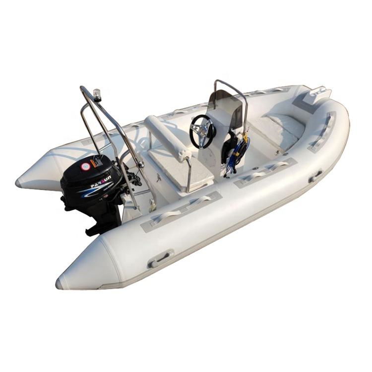 14FT Rigid Inflatable Rib Boat with Outboard Engine Sports Fishing ...