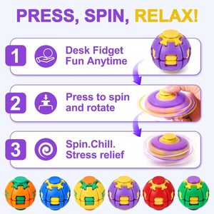 Nouveau Fidget Spinner Balle à Engrenages Imprimée en 3D, Jouet Sensoriel Anti-Stress à Presser et à Rotater pour Enfants et Adultes, Cadeau de Bureau, Vente en Gros - Product Image 3
