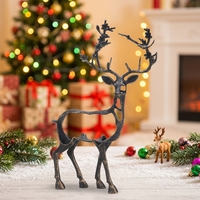 Sculpture de cerf en alliage de marbre bronze foncé sculptée à la main, style Tuohuangniu, moderne et luxueuse, accessoire de bureau pour la décoration de la maison et du bureau, vente en gros